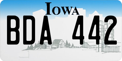 IA license plate BDA442