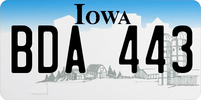 IA license plate BDA443