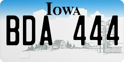 IA license plate BDA444
