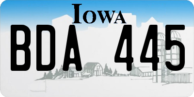 IA license plate BDA445