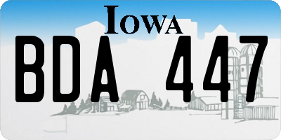 IA license plate BDA447