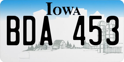 IA license plate BDA453