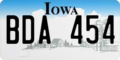 IA license plate BDA454