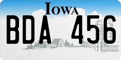 IA license plate BDA456