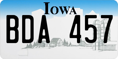 IA license plate BDA457