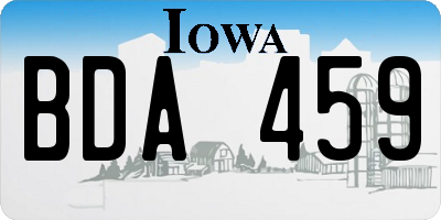 IA license plate BDA459