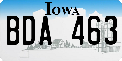 IA license plate BDA463