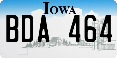 IA license plate BDA464