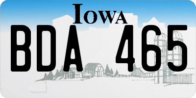 IA license plate BDA465