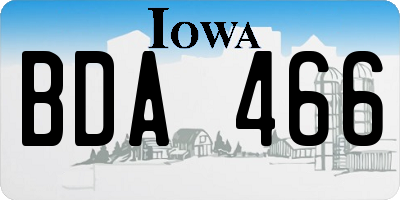 IA license plate BDA466