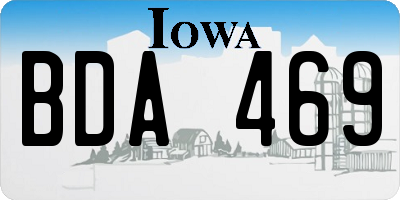 IA license plate BDA469