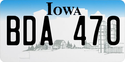 IA license plate BDA470
