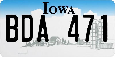 IA license plate BDA471