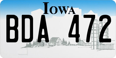 IA license plate BDA472