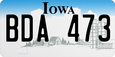 IA license plate BDA473