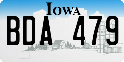 IA license plate BDA479