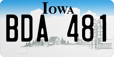 IA license plate BDA481