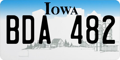 IA license plate BDA482