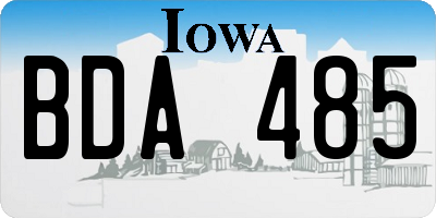 IA license plate BDA485