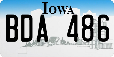 IA license plate BDA486