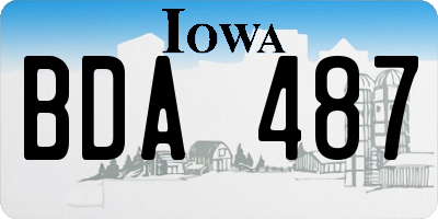 IA license plate BDA487