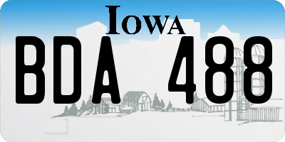 IA license plate BDA488
