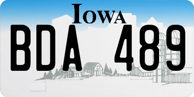 IA license plate BDA489