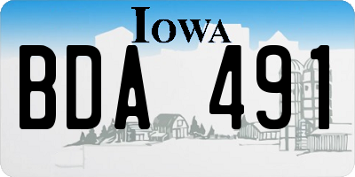IA license plate BDA491