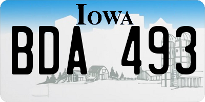 IA license plate BDA493