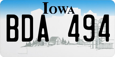 IA license plate BDA494