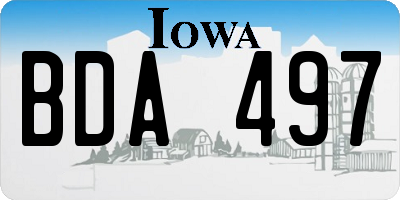IA license plate BDA497