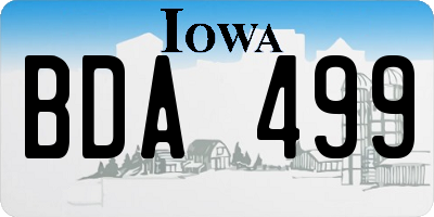 IA license plate BDA499