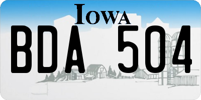 IA license plate BDA504