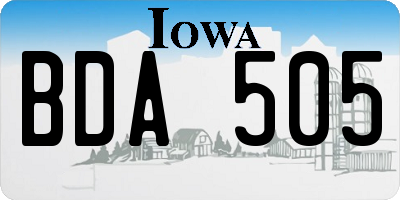 IA license plate BDA505