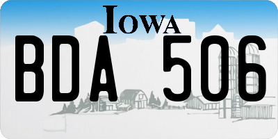 IA license plate BDA506