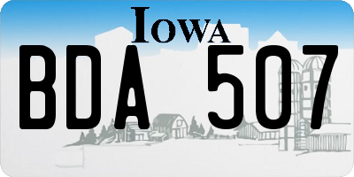 IA license plate BDA507