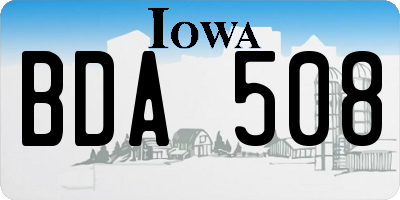 IA license plate BDA508