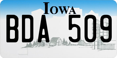 IA license plate BDA509