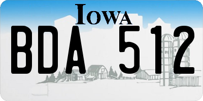 IA license plate BDA512