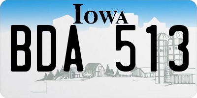 IA license plate BDA513