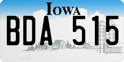 IA license plate BDA515