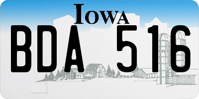IA license plate BDA516
