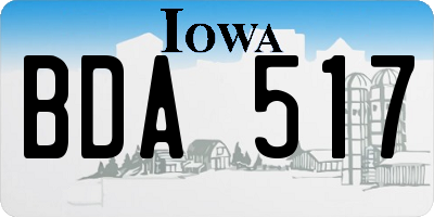 IA license plate BDA517