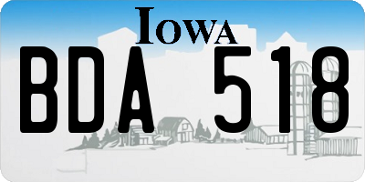IA license plate BDA518