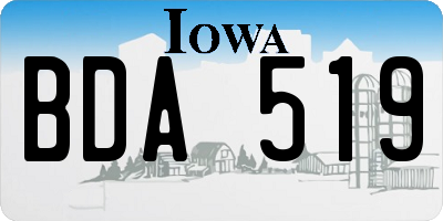 IA license plate BDA519