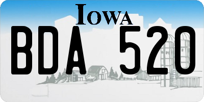IA license plate BDA520