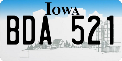 IA license plate BDA521
