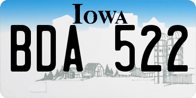 IA license plate BDA522