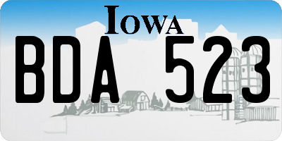 IA license plate BDA523
