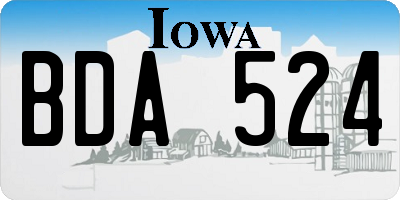 IA license plate BDA524
